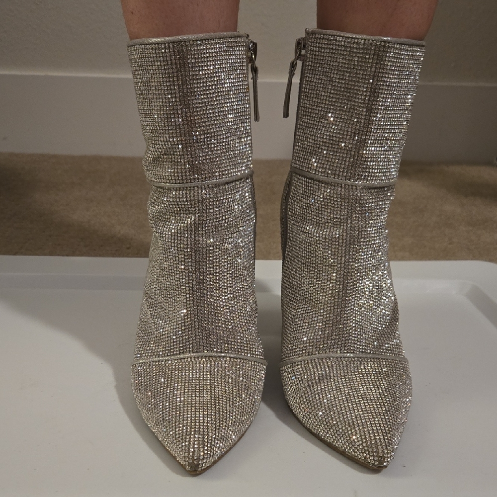 Steve Madden "Noticed-R" Baddie Booties Bling Party